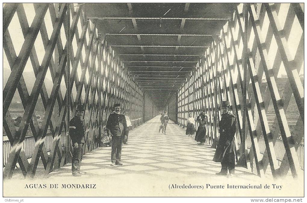 SPAIN -  MONDARIZ -  PUENTE INTERNACIONAL DE TUY 1910 PC - Pontevedra