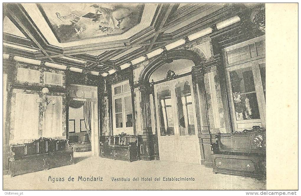 SPAIN -  MONDARIZ - VESTIBULO DEL HOTEL DEL ESTABLECIMIENTO 1910 PC - Pontevedra