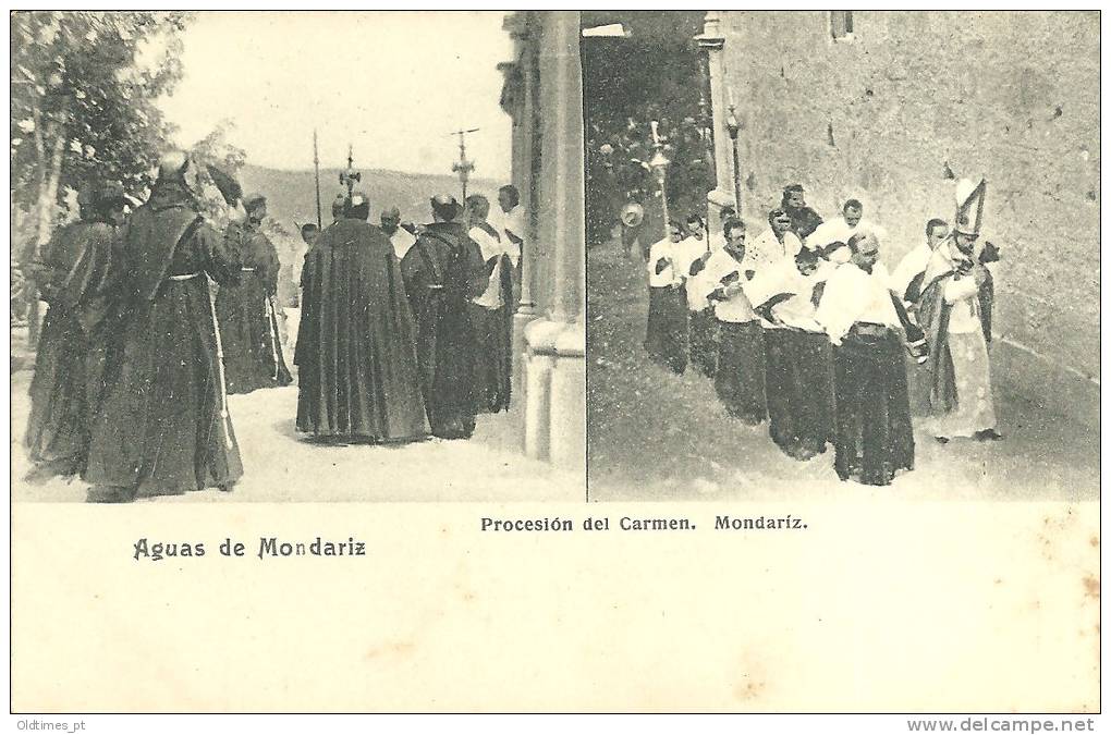 SPAIN -  MONDARIZ - PROCESION DEL CARMEN  1910 PC - Pontevedra