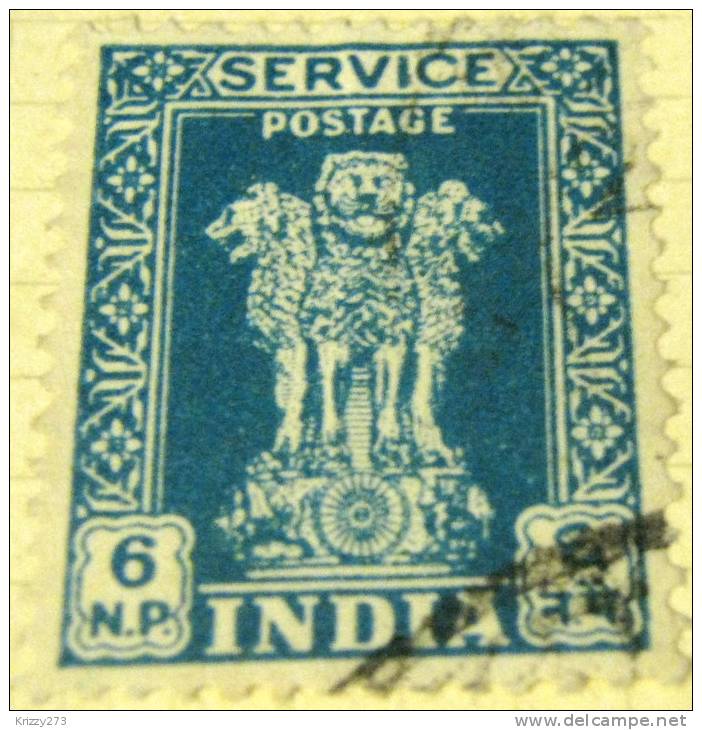 India 1957 Asokan Capital 6np - Used - Timbres De Service