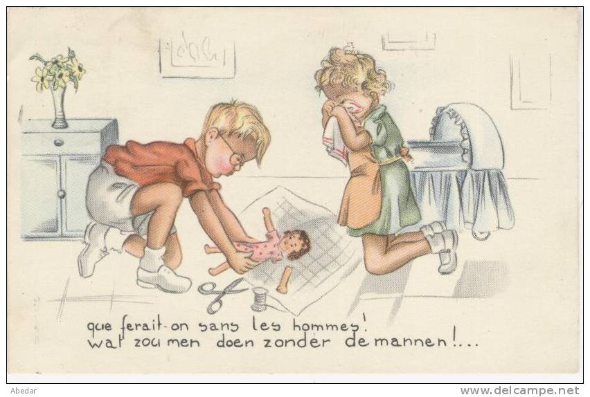 Janser / Bouret  Poupee  Enfants Kids Illustrator, Artist  Drawn  Old Postcard 1945 - Janser