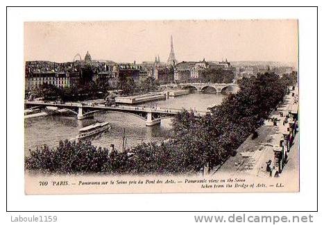 PARIS : "Panorama Sur La Seine Pris Du Pont Des Arts" Bateau Et Tour Eiffel - La Seine Et Ses Bords