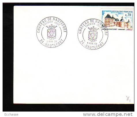 Enveloppe Premier Jour 1er Fdc Chateau De Hautefort Avril 1969 - 1960-1969