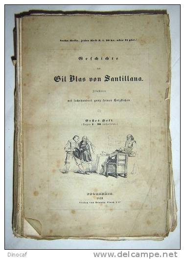 GESCHICHTE Des GIL BLAS, Erstes - Sechstes Heft (Komplett), **1839**, Mit 600 Gedruckten Feinen Holzstichen, 888 Seiten - Alte Bücher