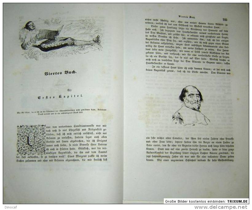 GESCHICHTE Des GIL BLAS, Erstes - Sechstes Heft (Komplett), **1839**, Mit 600 Gedruckten Feinen Holzstichen, 888 Seiten - Alte Bücher