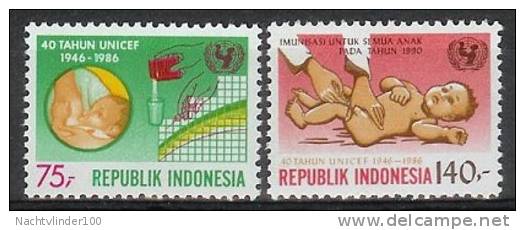 Mgm1254 UNICEF 40 JAAR KINDERFONDS CARE FOR CHILDREN 40 YEARS UNICEF INDONESIA 1986 PF/MNH  VANAF1EURO - UNICEF