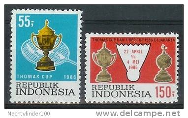 Mgm1258 SPORTS BADMINTON 14TH THOMAS CUP AND 13TH UBER CUP WELTMEISTERSCHAFT INDONESIA 1986 PF/MNH  VANAF1EURO - Badminton