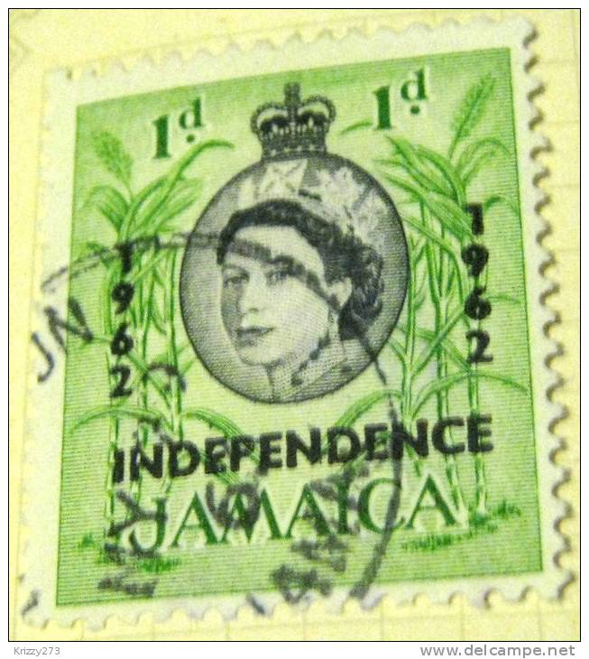 Jamaica 1962 Sugar Cane Overstamped Independence 1d - Used - Jamaica (1962-...)