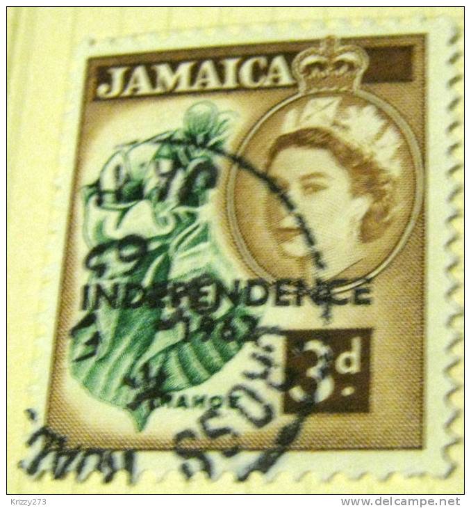 Jamaica 1962 Mahoe Overstamped Independence 3d - Used - Jamaica (1962-...)