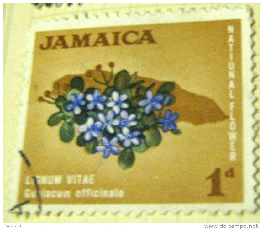 Jamaica 1964 National Flower Lignum Vitae 1d - Used - Jamaica (1962-...)