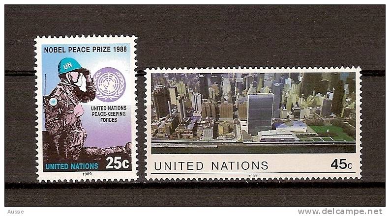 Nations Unies New York 1989 Yvertn° 541-42 *** MNH Cote 2,85 Euro - Neufs