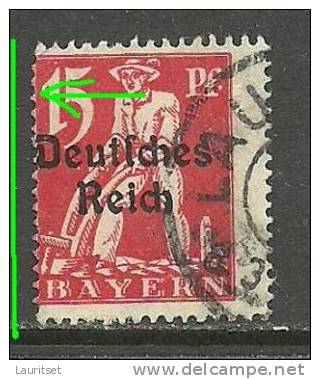 Deutsches Reich 1920 Bayern-Abschied 15 Pf Mit OPT Mit Perforation Error Abart Variety O - Plaatfouten & Curiosa