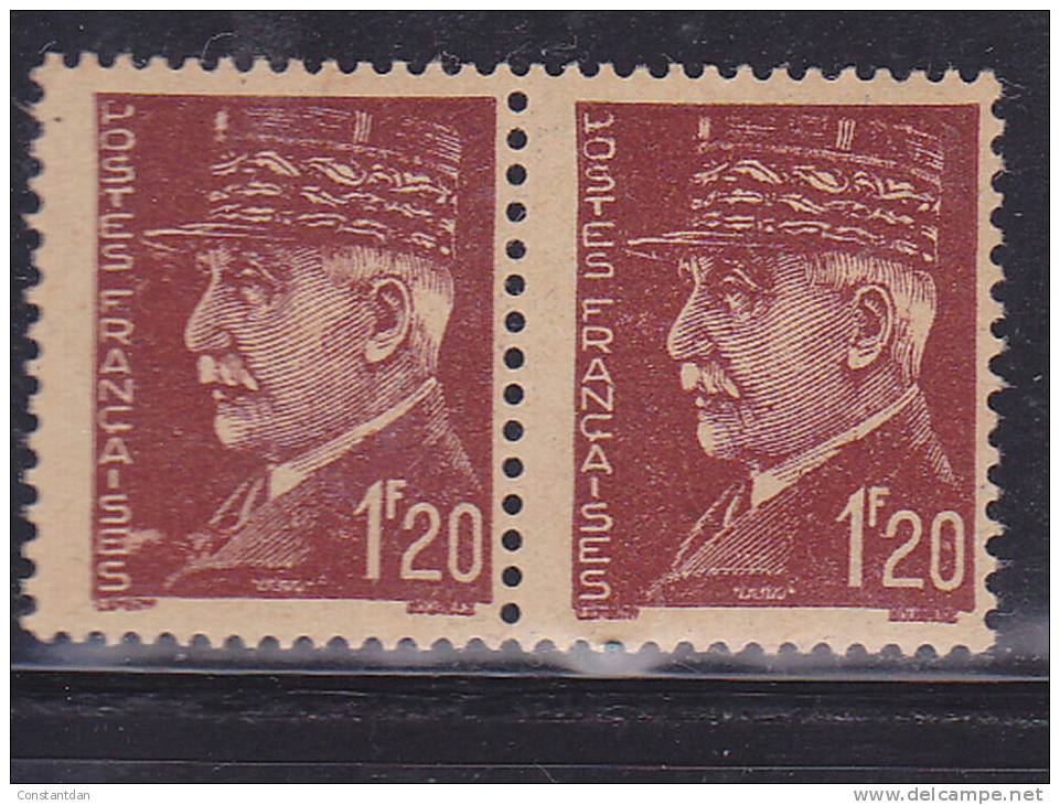 FRANCE N°515 1.20 BRUN ROUGE TYPE HOURRIEZ  CHOCOLAT FONCE NEUF SANS CHARNIERE - Nuevos