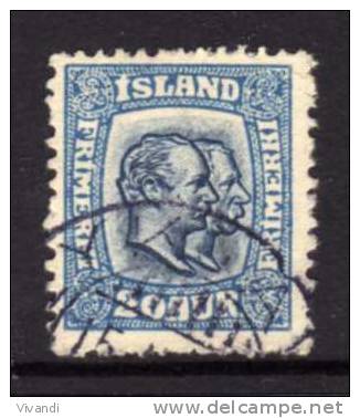 Iceland - 1907 - 20 Aur Definitive (Watermark Crown) - Used - Used Stamps