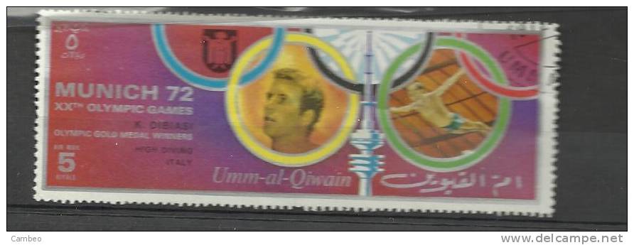 USED UM AL QIWAIN 1972    OLYMPIC  GAMES MUNICH 1972  DIVING SWIMMING JEUX OLYMPIQUES   K  DIBASI ITALY WINNER - Kunst- Und Turmspringen