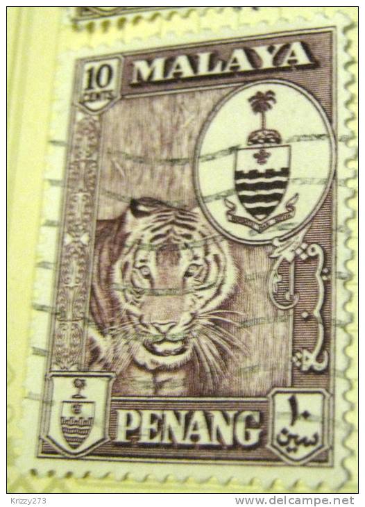 Malaya 1960 Penang Tiger And Arms 10c - Used - Penang