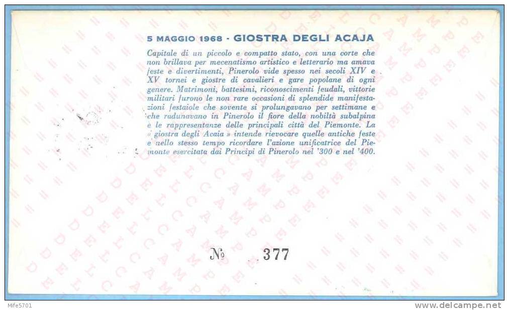 SCOUT / SCOUTING / SCOUTISME: ITALIA - CIRCOLO BELOIT ITALIA - 2ª MOSTRA FILATELICA 25/26.04.1968 PINEROLO - Covers & Documents