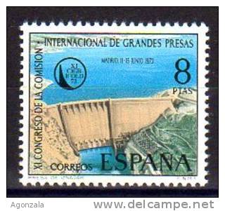 TIMBRE ESPAGNE NOUVEAU 1973 CENTENAIRE - GRANDS BARRAGES DE L'EAU - Elektriciteit