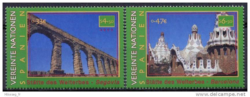 ONU Vienne 2000 ** Patrimoine Mondial Espagne (2 Valeurs) - Unused Stamps