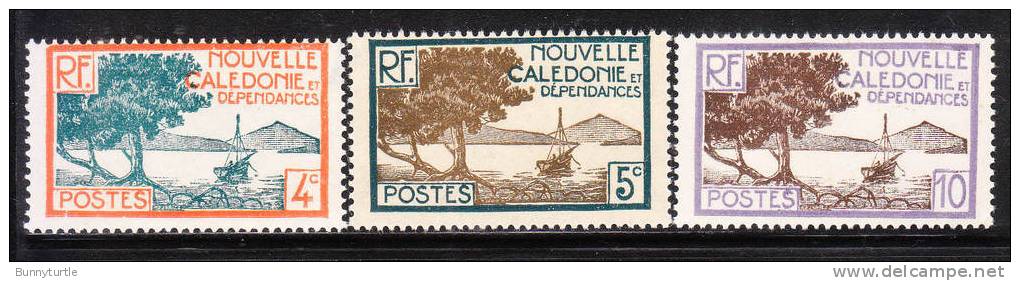 New Caledonia 1928-40 Bay Of Paleturiers Point Boat Tree Mint Hinged - Unused Stamps