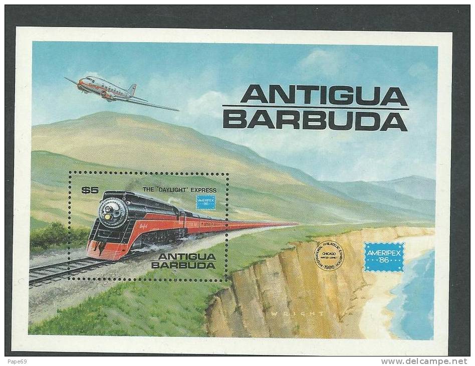 Antigua BF N° 110 XX "Ameripex 86",  Exposition Philatélique Internationale à Chicago, Le  Bloc Sans Charnière TB - 1960-1981 Ministerial Government
