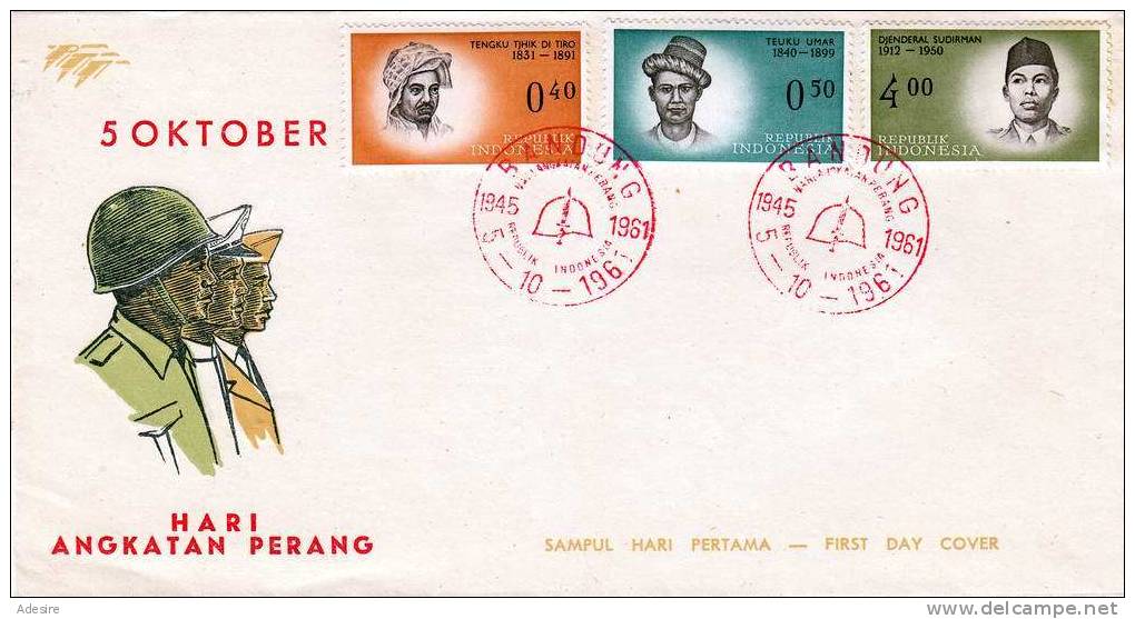 FDC Indonesien 1961, 3 Fach Frankierung - Indonesien