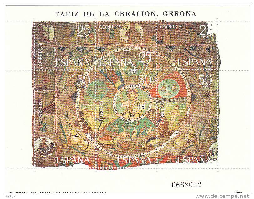 SPAGNA 1980 ARTE TAPIZ DE LA CREACION GERONA - ARAZZO - BF INTEGRO - Blocs & Feuillets