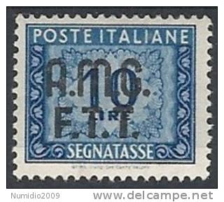 1947-49 TRIESTE A SEGNATASSE 2 RIGHE 10 LIRE MH * - RR10714 - Postage Due