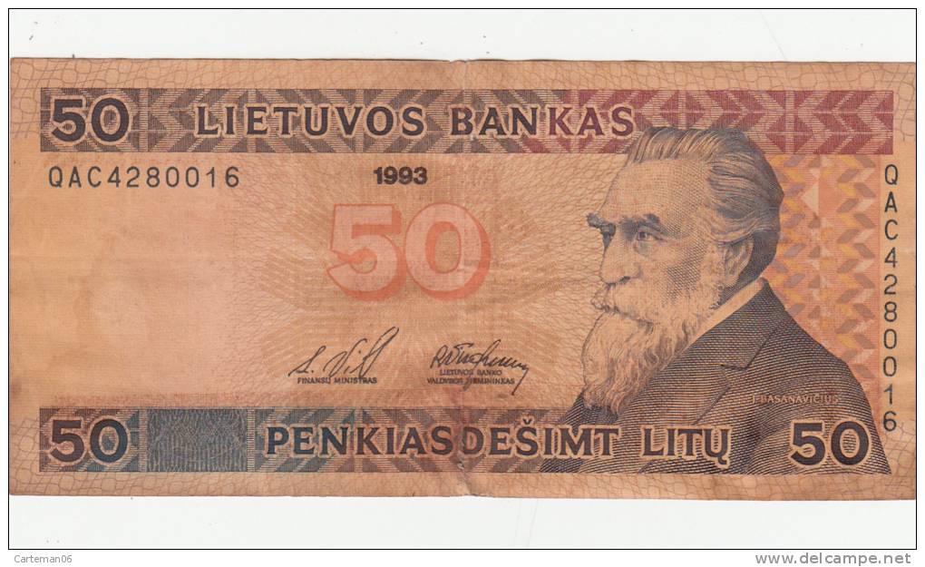 Billet - Lituanien - 10  Desimt Litu - 1993 - Lituanie