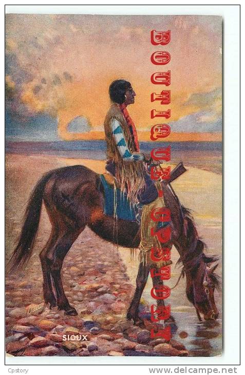 INDIOS - INDIENS Par Raphael TUCK American Indians N° 8668 - SIOUX - Indien à Cheval - Oilette - Dos Scané - Native Americans