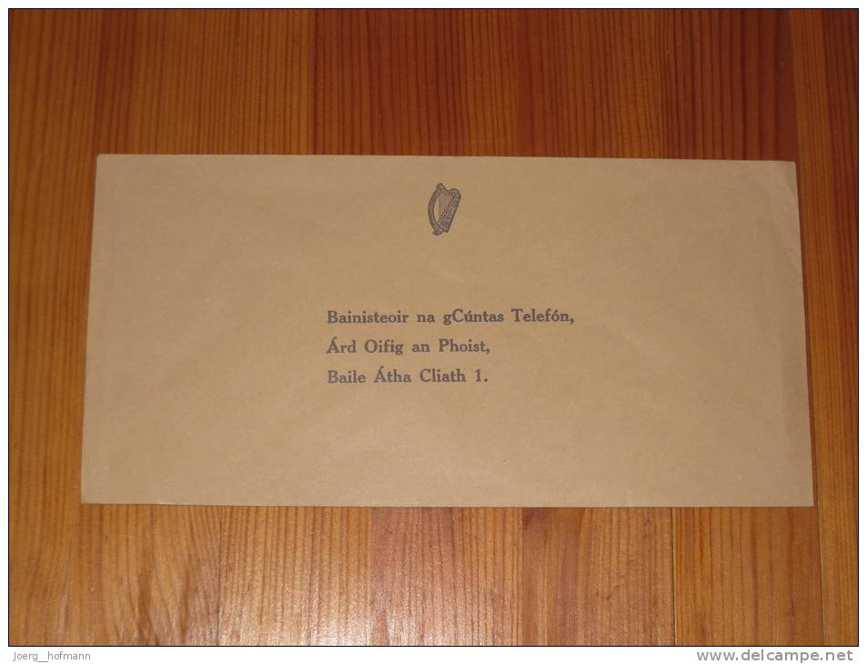 Cover Ireland Irland Mint Unused ** Official Dienstbrief Bainisteoir N GCuntas Telefon - Brieven En Documenten