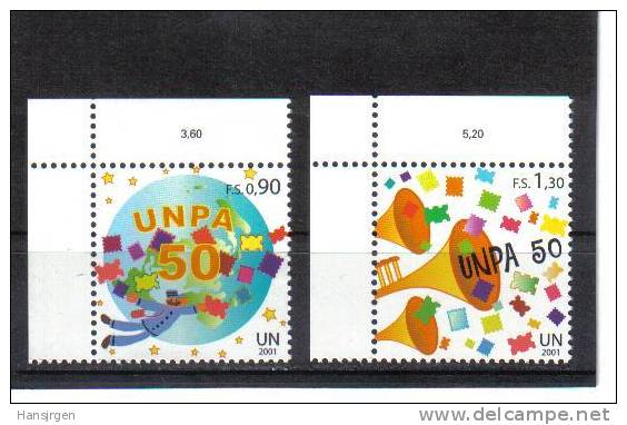 ONU851  UNO GENF 2001  Michl  424/25  ECKRAND ** POSTFRISCH - Unused Stamps