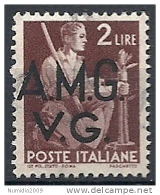 1945-47 TRIESTE AMG VG USATO DEMOCRATICA 2 LIRE - RR10718 - Usados