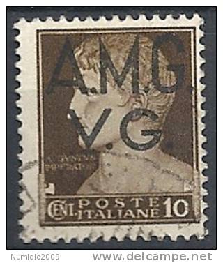 1945-47 TRIESTE AMG VG USATO 10 CENT FILIGRANA CORONA - RR10719 - Gebraucht