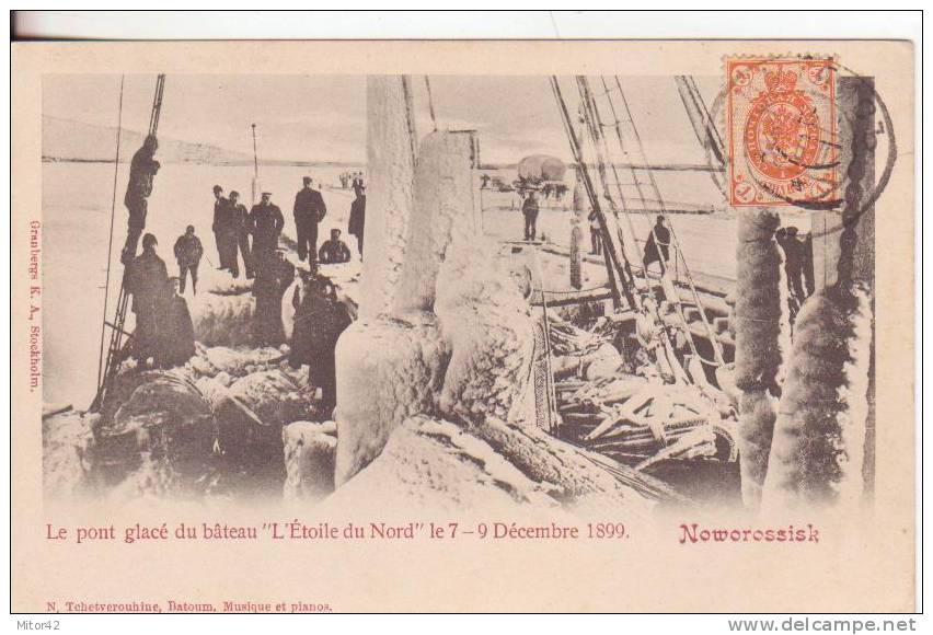 208-Noworossisk-Russia-U.R.S.S.-Navi- -Bateaux-Ships-boats-1907 -Bateau "L´Etoile Du Nord 7-9-Decembre 1899" - Russland