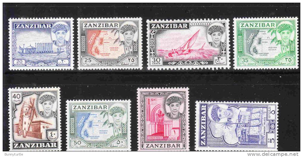 Zanzibar 1961 Sultan Seyyid Abdulla Bin Khalifa Def 8v MNH - Zanzibar (...-1963)