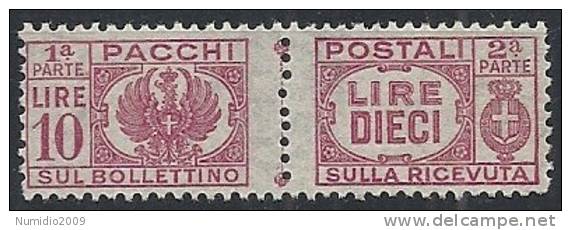 1946 LUOGOTENENZA PACCHI POSTALI 10 LIRE MNH ** - RR10730-3 - Paketmarken