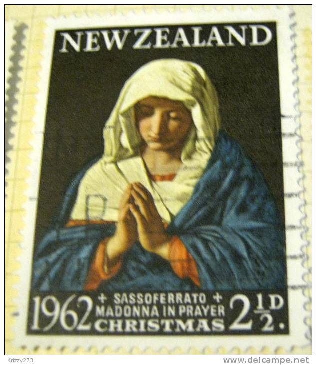 New Zealand 1962 Christmas Sassoferrato Madonna In Prayer 2.5d - Used - Other & Unclassified