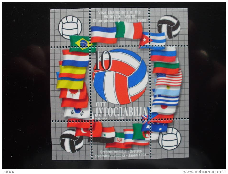 Jugoslawien 2895 Block 48 **/mnh, Gewinn Der Silbermedaille Bei Der Volleyball-Weltmeisterschaft In Japan - Blocks & Sheetlets