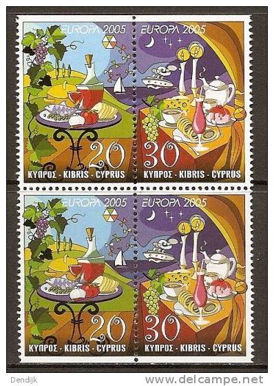 Europa CEPT 2005: Cyprus / Zypern / Chypre - Stamps From Booklet ** - 2005