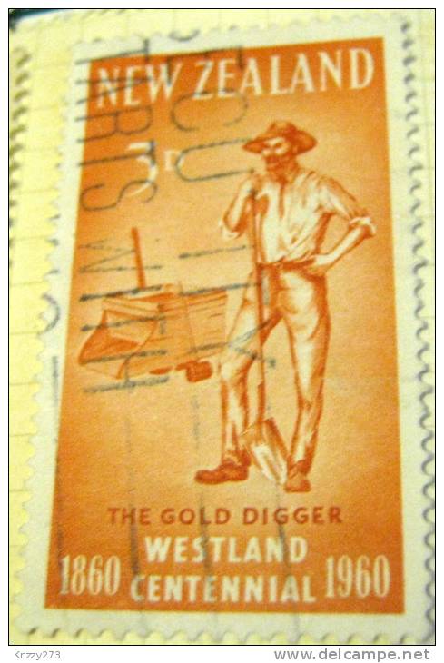 New Zealand 1960 Westland Province Centenary The Gold Digger 3d - Used - Other & Unclassified