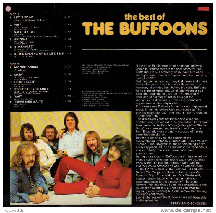 * LP *  THE BEST OF THE BUFFOONS (Dutch Beat 1973. Rare!!!) - Disco, Pop