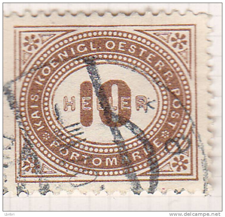 AUTRICHE N° 28 10 H  BRUN DENTELÉS 12 1/2 13 OBL - Postage Due