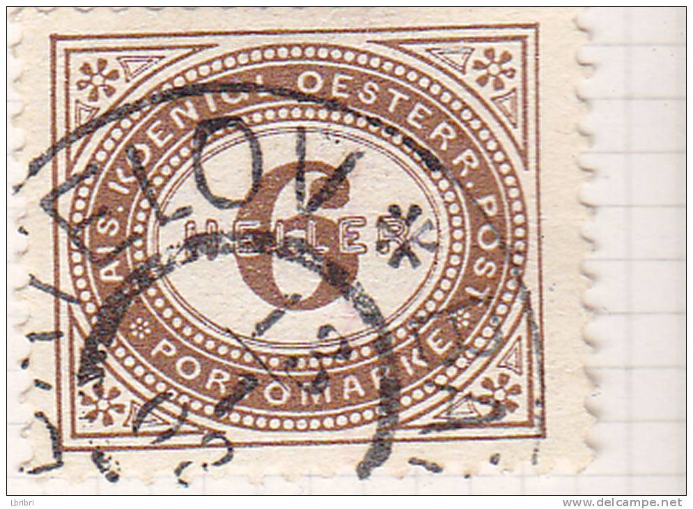 AUTRICHE N° 27 6 H BRUN DENTELÉS 12 1/2 13 OBL - Postage Due