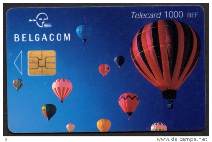 BELGACOM - 1000 BEF - Ballons - Montgolfières - Avec Puce