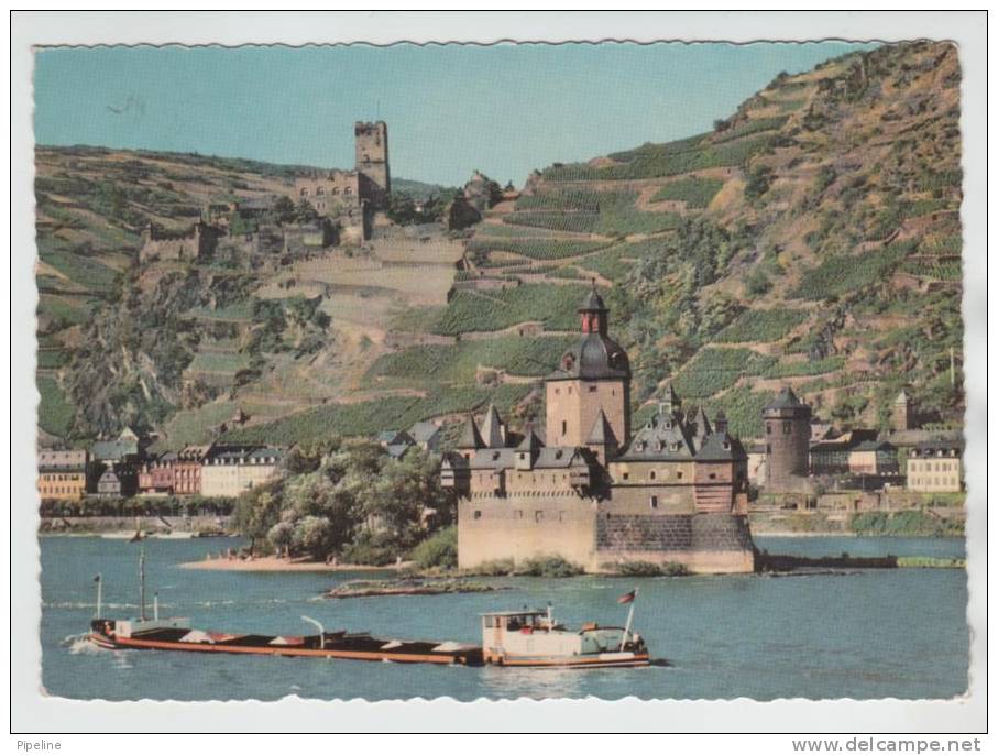 Germany Postcard Rhein Bei Kaub Sent To Denmark 17-8-1960 - Rheine