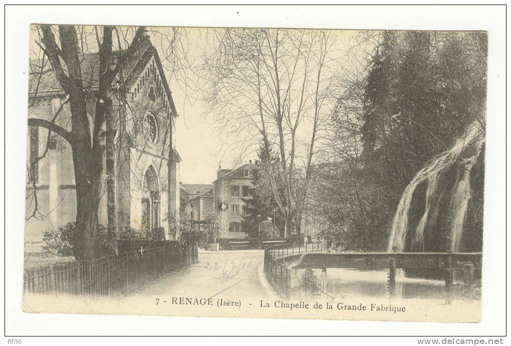 RENAGE 38 LA CHAPELLE DE LA GRANDE FABRIQUE ET LES MAISONS ENVIRONNANTES EN 1916 - Renage