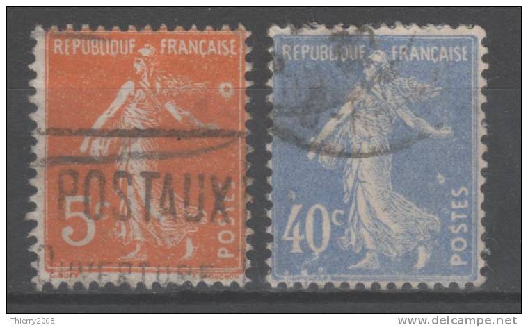 2 Timbres Semeuse Avec Belle Variété "Lune" Avec Oblitération Cachet à Date D'Epoque  TB - Usados