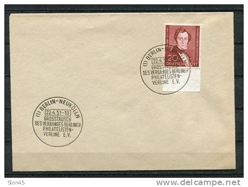 Germany Berlin (West) 1951 Cover Mi 74 First Day Special Cancel   CV 190 Euro - Covers & Documents