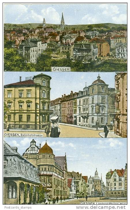 Giessen, Gesamtansicht, Bahnhofstrasse Und Landgraf Philipp Platz, Um 1910/20 - Giessen
